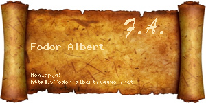 Fodor Albert névjegykártya