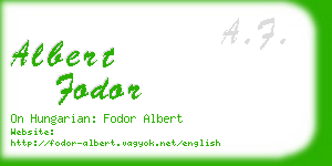 albert fodor business card
